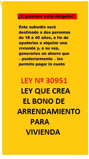 ley bono para arrendamiento de vivienda